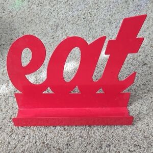 Red 'Eat' Decorative Cookbook Holder
